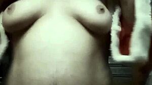 Bold Massage With Natural Tits In Christmas Show