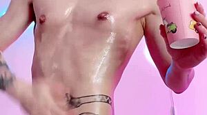 petite asian muscle girl oils tight body and tiny feet