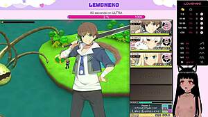 Vtuber Lewdneko Moans with Big Tits in Hentai Game Evenicle Part 6.