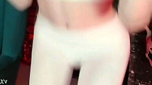 Sweet eaton teases in white leggings?