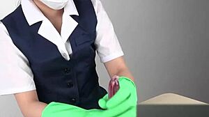 Intriguing Handjob Technique Using Latex Gloves