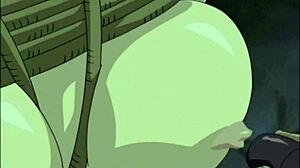 bound hentai slut takes rough action