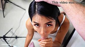 Sexy Asian MILF Gives First Blowjob on Camera, Gets Facial Cum.