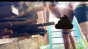 Fucked Friend's Big Ass in Backyard Gangbang