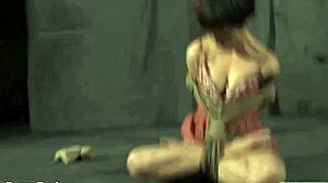 Gagged Beauty Takes Hard Whipping on Her Milk Shakes. European Couple Goes Wild with Choking and Ball Licking.