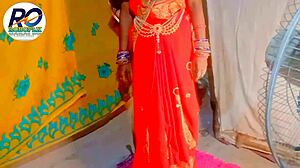 Desi village bhabhi strips saree for intense fingering and hardcore action