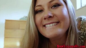 oh, watch teen sucking stepbro's cock and swallowing cum!