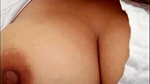 Student masturbates tight vagina then invites friend for dildo.