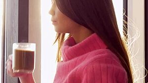 Beautiful Petite Hanka's Wet Tight Cunt Next to Window!