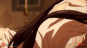 Akeno takes hard fuck from big cock in missionary and blowjob. Brunette ass gets monster pounding.