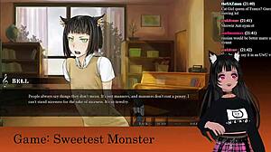 Vtuber lewdneko dives into sweetest monster hentai game for Halloween part 2.