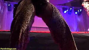 european milf undresses outdoors in flexible lesbian show with voyeur scandal