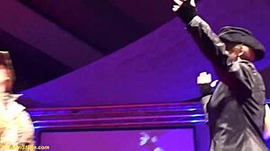 european milf undresses outdoors in flexible lesbian show with voyeur scandal