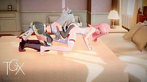 Zero Two in futanari lesbian hentai