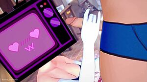 TV woman uses tight bikini for fun in toilet