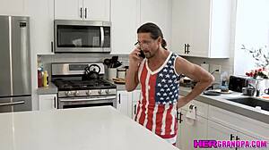 Old Grandpa Tommy Gunn Gets Relief from Mae Milano