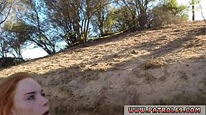 Male Police Stripper and Border Hopping Redhead in Intriguing Scene