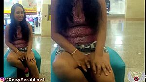 Latina flashing big ass at mall while masturbating