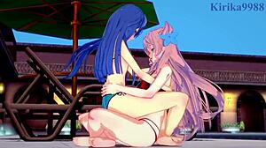 i love watching tsubasa and maria in intense futanari sex from symphogear hentai