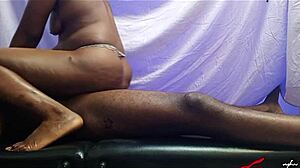 African couple enjoys passionate night with monster cock. They reach dripping orgasm together.