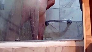 Naked gay action in a steamy public sauna