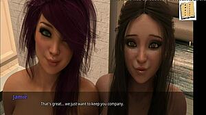 Jamie and Shauna flaunt new butt plugs in wild 3D action.