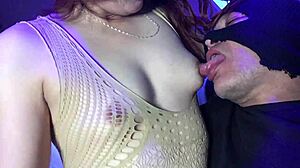 wearing a short dress at home got me on my knees for deep action