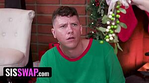 Horny Best Friends Swap Stepbros’ Cocks on Christmas
