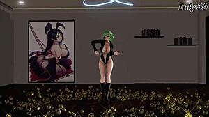 Tits and ass bouncing in rubber hentai