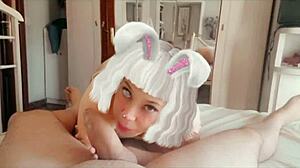 Latina gives homemade blowjob in snap filter?