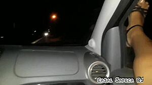 i'm sucking my friend while he drives, windows open, showing off on nova iguaçu streets, husband filming from back seat, heading to sex hq, night of friend sex