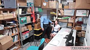 Petite teen gets pussy fucked rough by mall cop