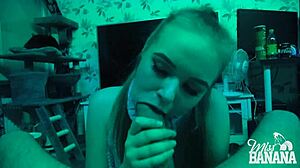 I was sucking cock while groping myself in the dark.