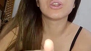 Latina femdom fulfills cuckold fantasy with toys and squirting