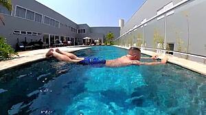 Married Woman Licks Big Black Cock In Pool