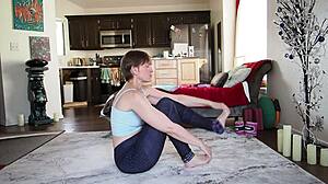 Yoga Lesson with My Sexy Friend's Hairless Big Ass