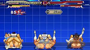 chun-li moans as she takes cum in six hentai positions