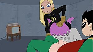 Intense hentai dating game in 18titans episode 56 where characters get jinxed again in wild scenes