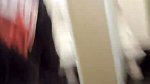 Naughtiness in gym bathroom with guys in sheer