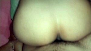 My neighbor spills his load on my butt after pounding me hard. Real homemade Latina action!