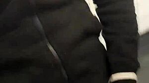 Naughtiness in gym bathroom with guys in sheer