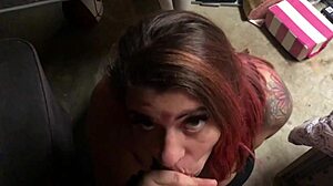 Amateur Bbw Sucks Big Cock In Garage