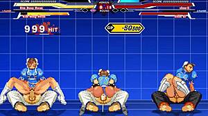 chun-li moans as she takes cum in six hentai positions