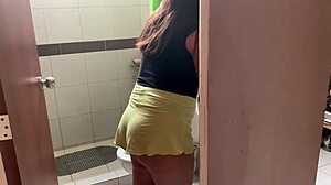 Slamming her big ass in the bathroom till cumshot.