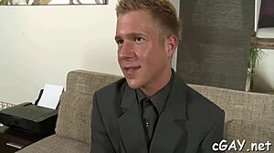 Two men engage in passionate homosexual sex in a private setting