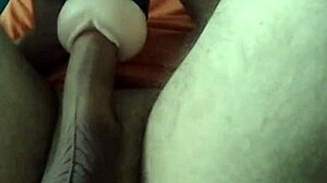 Watch White Boy Stroke His Fat Cock With Toy And Cum!