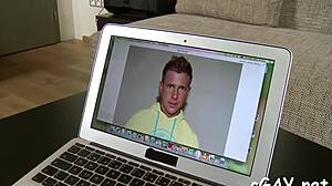 Two men engage in passionate homosexual sex in a private setting