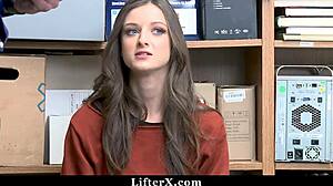 strict officer bends shoplifter over for rough freedom deal