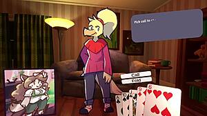 两个骚货玩兽娘脱衣扑克游戏