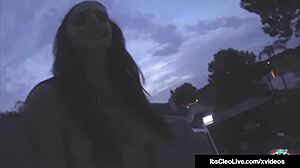 Cam Princess Cleo Masturbates Solo on Rooftop with Fingering and Squirting